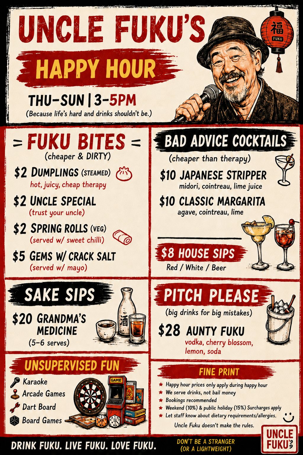 Uncle Fuku happy hour menu